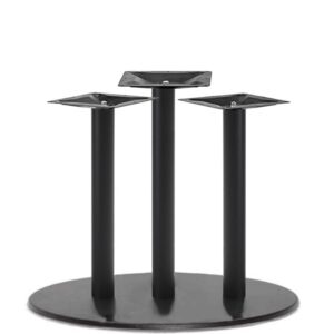 Nobis Furniture - Profile Black Steel Round XL Triple Column Table Base – Dining Height