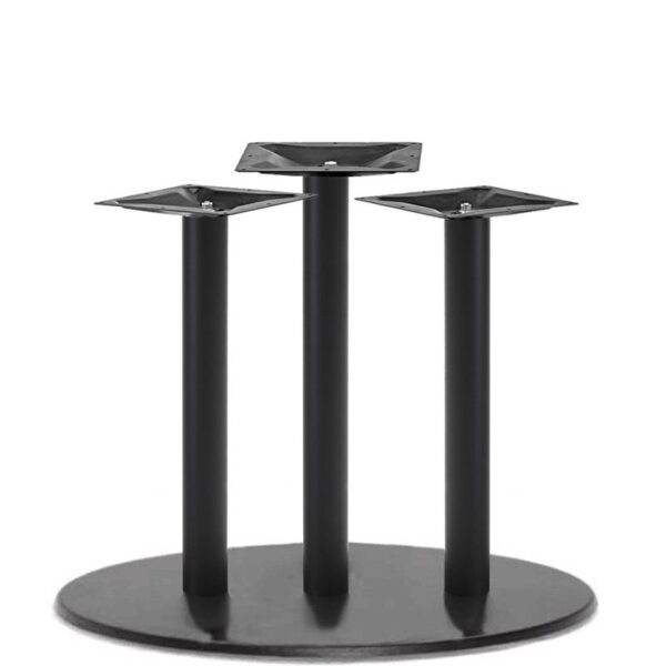 Nobis Furniture - Profile Black Steel Round XL Triple Column Table Base – Dining Height