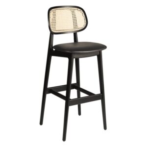 Nobis Furniture - Relish Rattan Back Bar Stool with Faux Leather Seat