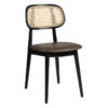 Nobis Furniture - Relish Side Chair Black Stain Cane Back with Faux Seat Pad