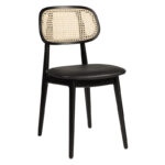 Nobis Furniture - Relish Side Chair Black Stain Cane Back with Faux Seat Pad