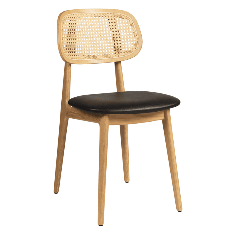 Nobis Furniture - Relish Side Chair Natural Cane Back with Faux Seat Pad