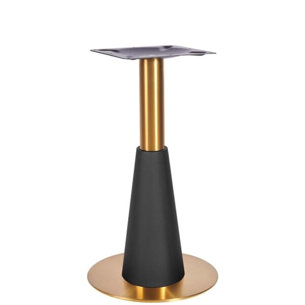Nobis Furniture - Saturn Premium Small Round Vintage Brass and Black Table Base