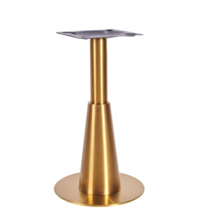 Nobis Furniture - Saturn Premium Small Round Vintage Brass Table Base - Dining Height
