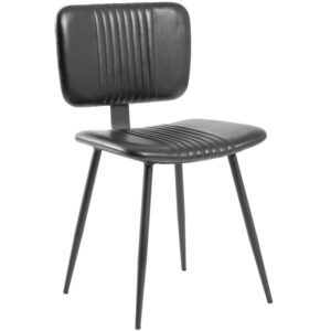 Nobis Furniture - Sebastian Leather Side Chair - Genuine Black Leather