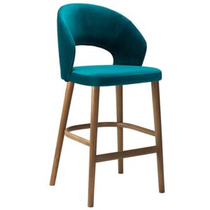 Nobis Furniture - OLIVIA FULLY UPHOLSTERED CUT OUT CURVED BACK HIGH STOOL - MADE TO ORDER