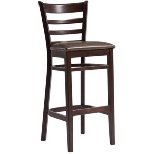 Nobis Furniture - Sheldon Medium Brown Faux Leather Bar Stool
