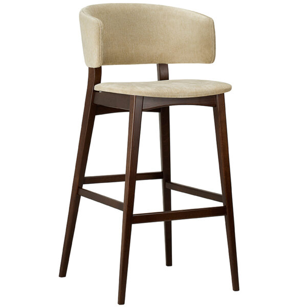 Nobis Furniture - ELLA CURVED BACK UPHOLSTERED HIGH STOOL - MADE TO ORDER