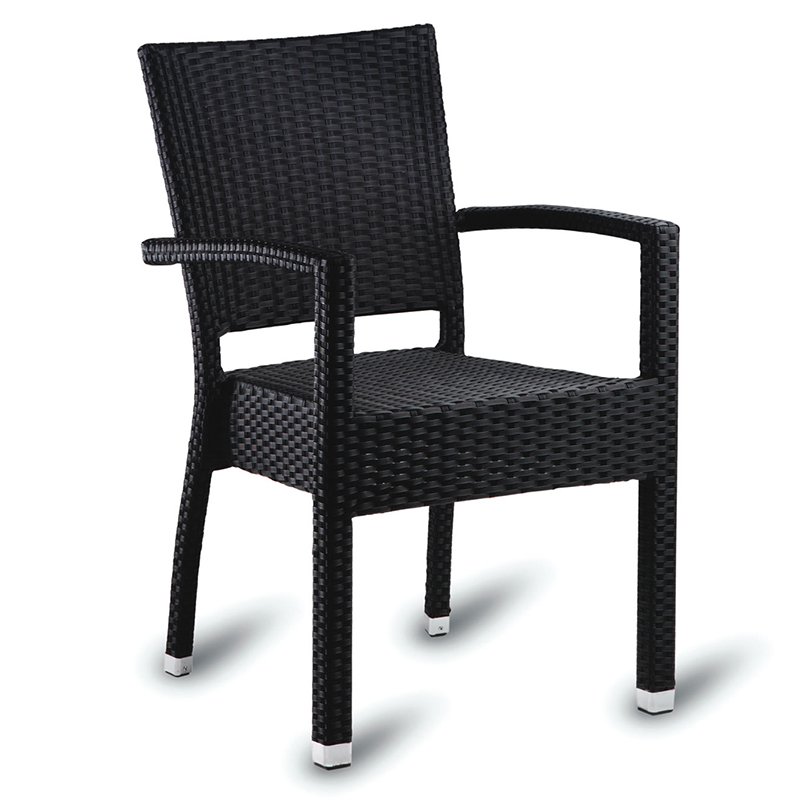 Nobis Furniture - Sorrento Outdoor Stacking Arm Chair - Black Weave