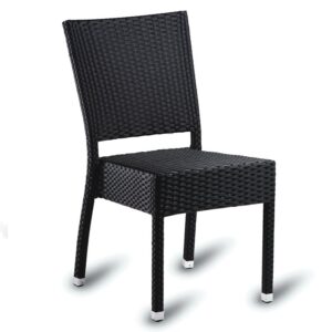 Nobis Furniture - Sorrento Outdoor Stacking Side Chair - Black Weave