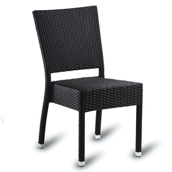 Nobis Furniture - Sorrento Outdoor Stacking Side Chair - Black Weave