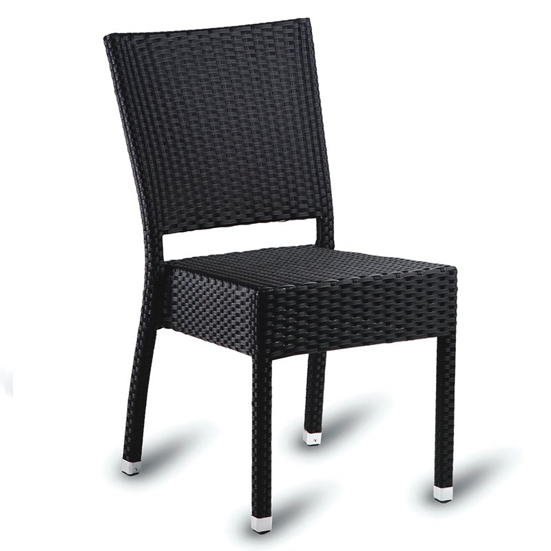 Nobis Furniture - Sorrento Outdoor Stacking Side Chair - Black Weave