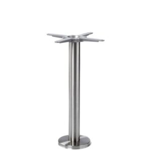 Nobis Furniture - Brushed Stainless Steel Floor Fix Bolt Down Table Base - Dining Height