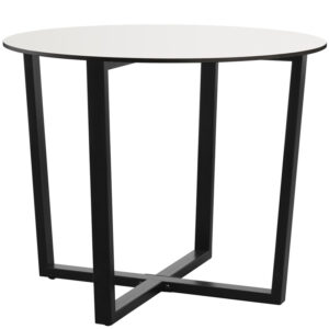 Nobis Furniture - White X Black Steel Complete Outdoor Dining Table - 900mm Round