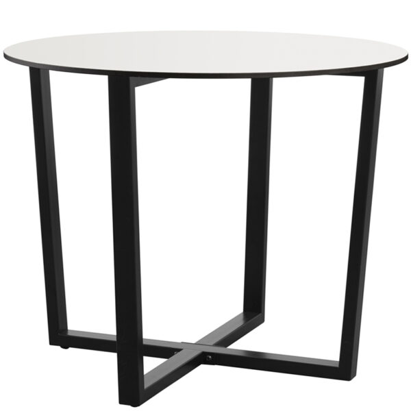 Nobis Furniture - White X Black Steel Complete Outdoor Dining Table - 900mm Round