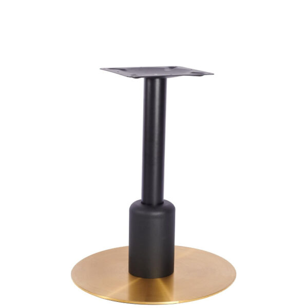 Nobis Furniture - Titan Large Round Black Column Brass Table Base with Black Sleeve