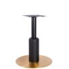 Nobis Furniture - Titan Large Round Black Column Brass Table Base with Black Sleeve