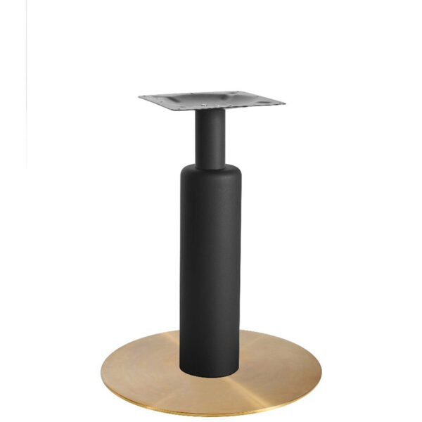 Nobis Furniture - Titan Large Round Black Column Brass Table Base with Black Sleeve