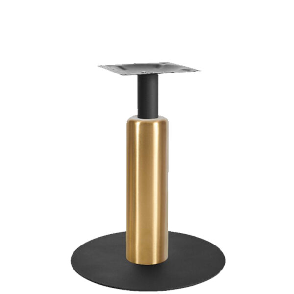 Nobis Furniture - Titan Large Round Brass And Black Table Base With Brass Sleeve
