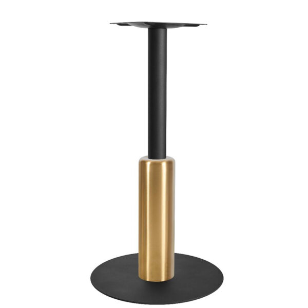 Nobis Furniture - Titan Large Round Brass And Black Table Base With Brass Sleeve