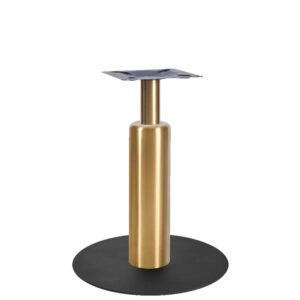 Nobis Furniture - Titan Large Round Brass Column And Black Table Base With Brass Sleeve