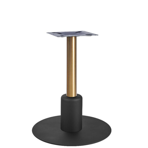 Nobis Furniture - Titan Large Round Brass and Black Table Base with Black Sleeve