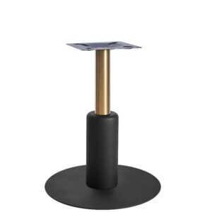 Nobis Furniture - Titan Large Round Brass and Black Table Base with Black Sleeve
