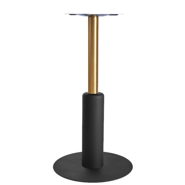Nobis Furniture - Titan Large Round Brass and Black Table Base with Black Sleeve