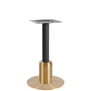 Nobis Furniture - Titan Small Round Black Column Brass Table Base with Brass Sleeve