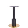 Nobis Furniture - Titan Small Round Black Column Brass Table Base with Black Sleeve