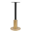 Nobis Furniture - Titan Small Round Black Column Brass Table Base with Brass Sleeve