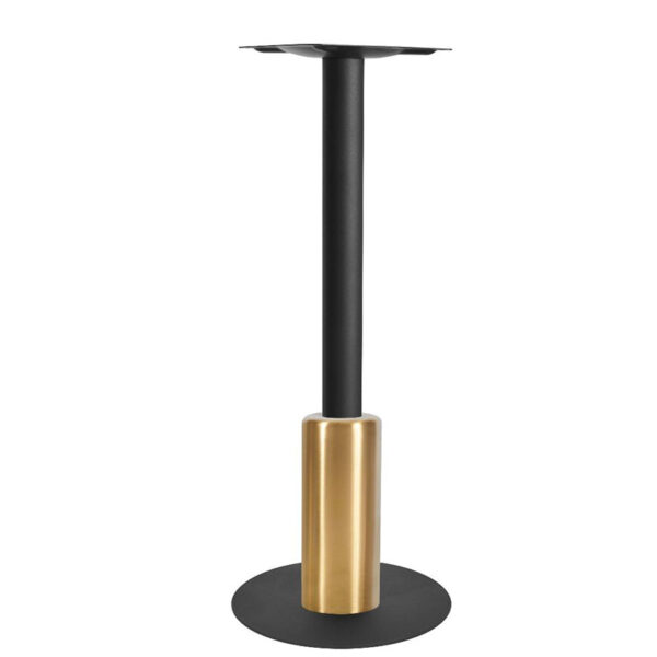 Nobis Furniture - Titan Small Round Black Table Base with Brass Sleeve