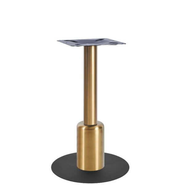 Nobis Furniture - Titan Small Round Brass Column Black Table Base with Brass Sleeve
