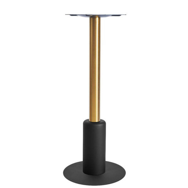 Nobis Furniture - Titan Small Round Brass Column Black Table Base with Black Sleeve