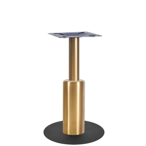 Nobis Furniture - Titan Small Round Brass Column Black Table Base with Brass Sleeve