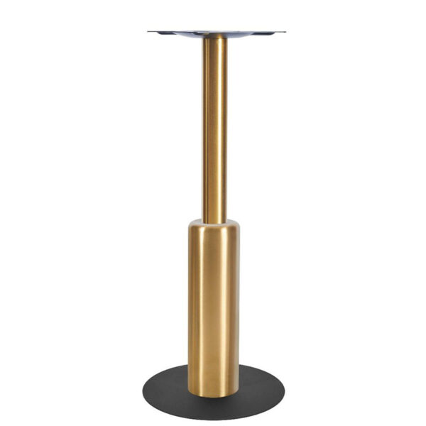 Nobis Furniture - Titan Small Round Brass Column Black Table Base with Brass Sleeve