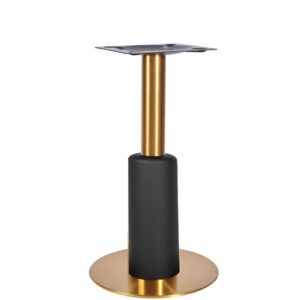 Nobis Furniture - Titan Small Round Brass Table Base with Black Sleeve