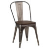 Nobis Furniture - French Bistro Side Chair - Gun Metal - With Seat Board