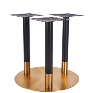 Nobis Furniture - Vello Colossus Round Table Base - Black and Brass - Dining Height
