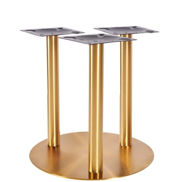 Nobis Furniture - Vello Colossus Round Table Base - Vintage Brass - Dining Height