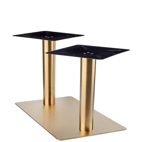 Nobis Furniture - Vello Twin Pedestal Vintage Brass Table Base - Various Height