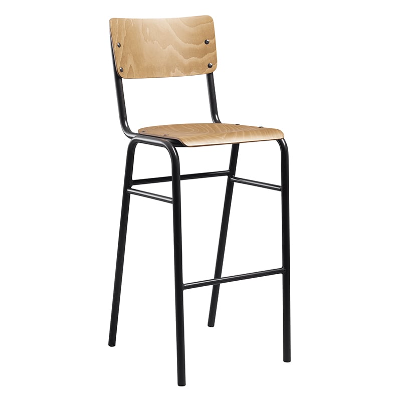 Nobis Furniture - Tavo Stacking Bar Stool - Wooden Seat & Back