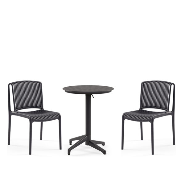 Nobis Furniture - Next Day Blink Side Chair with Cuba Outdoor Dining Set - 2 Seater Set