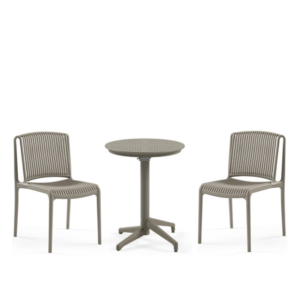 Nobis Furniture - Next Day Blink Side Chair with Cuba Outdoor Dining Set - 2 Seater Set