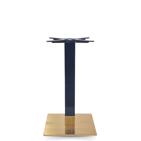 Nobis Furniture - NEXT DAY Glossy Black and Champagne Medium Square Cast Iron Table Base - Dining Height