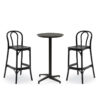 Nobis Furniture - Next Day Florence Bar Chair and Cuba Poseur Round Table Outdoor Dining Set - 2 Seater Side Chair Set