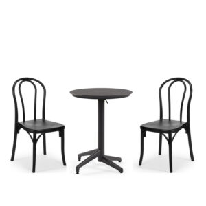 Nobis Furniture - Next Day Florence Side Chair and Cuba Round Table Outdoor Dining Set - 2 Seater Side Chair Set