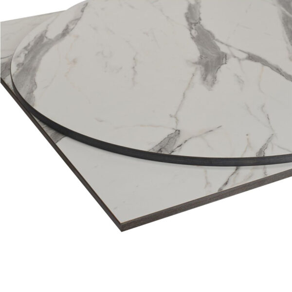 Nobis Furniture - Ultra HP Laminate Groove Fixing Outdoor Table Top - White Marble