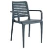 Nobis Furniture - Lisbon Indoor or Outdoor Stacking Arm Chair - Anthracite