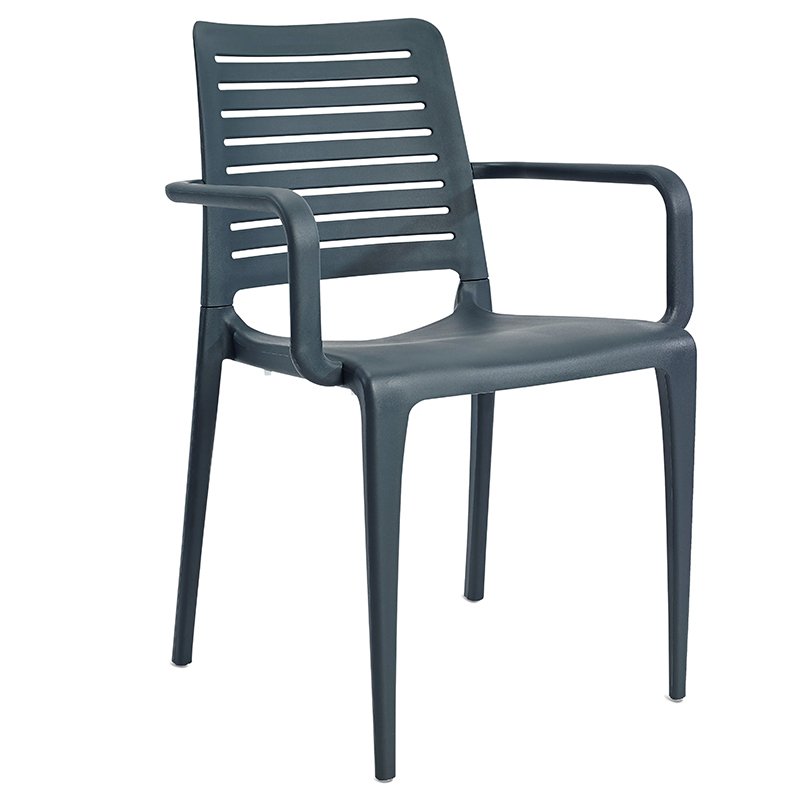 Nobis Furniture - Lisbon Indoor or Outdoor Stacking Arm Chair - Anthracite